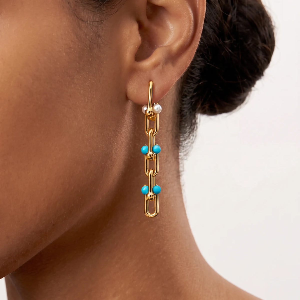 HardWear Pearl Turquoise Link Earrings