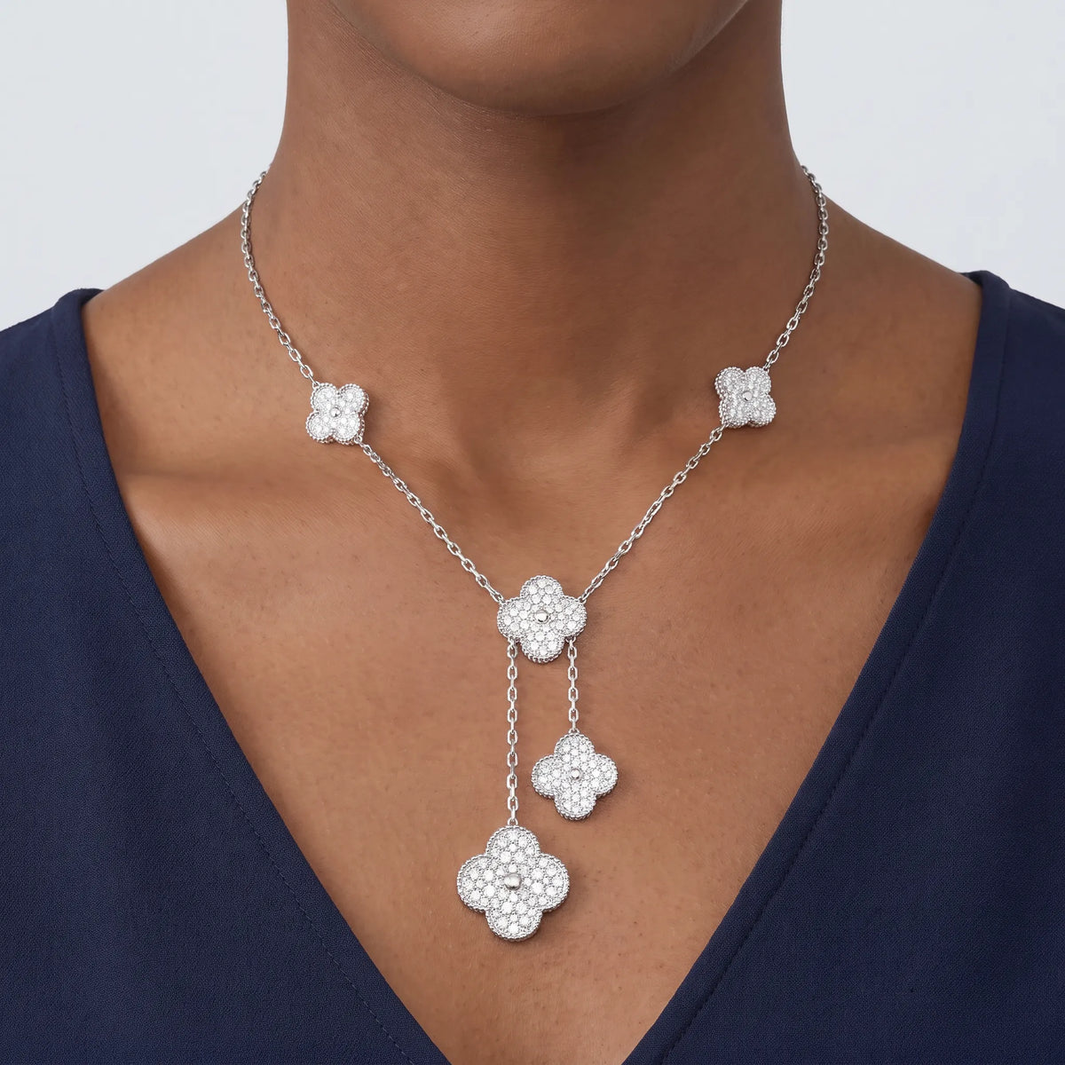 Magic Alhambra 6 Motif White Necklace