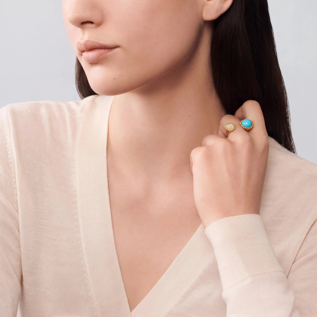 Perlee Turquoise Celestial Duo Ring