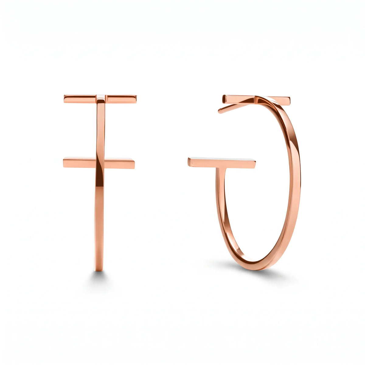 T Hoop Geometric Statement Earrings