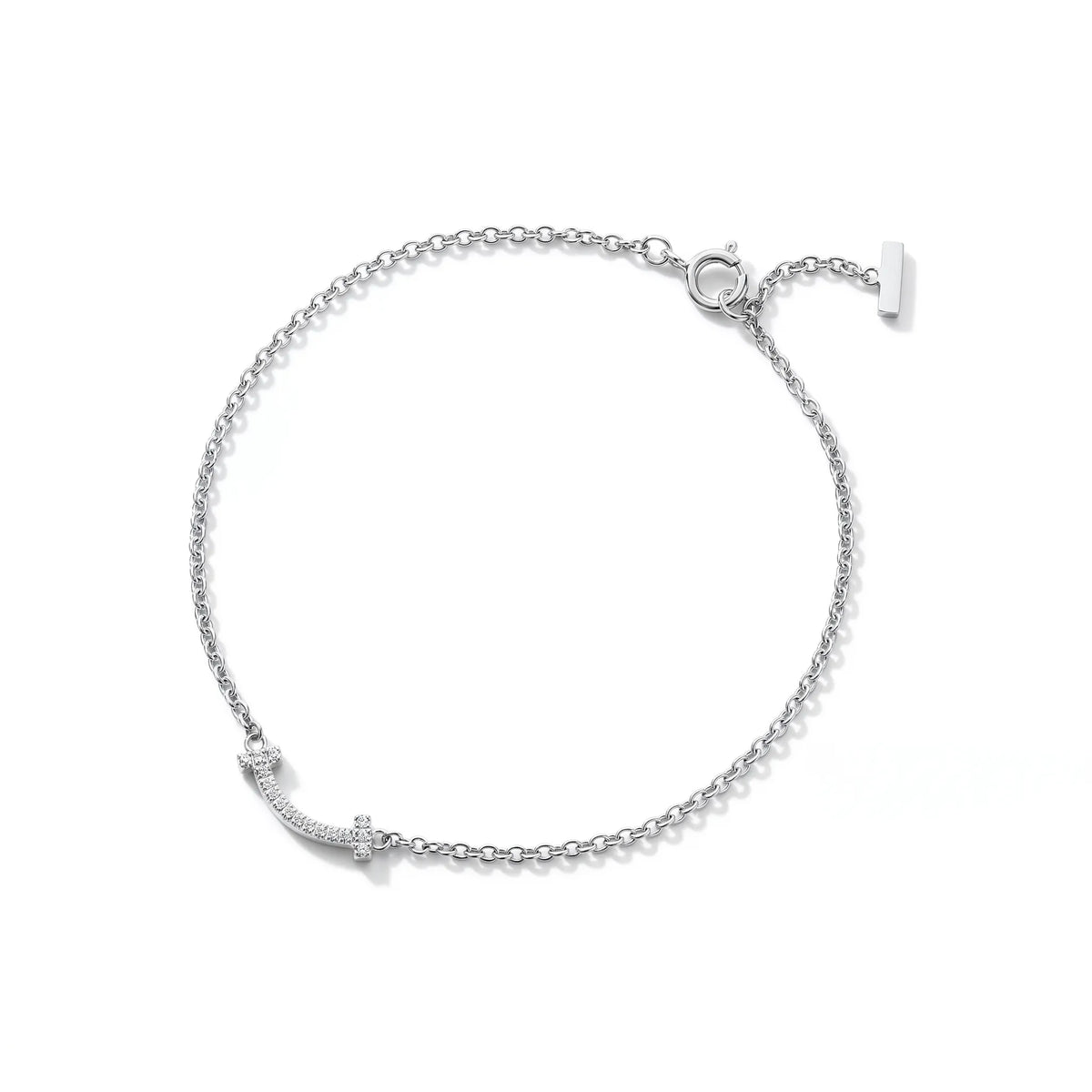 T Smile Pavé Chain Bracelet
