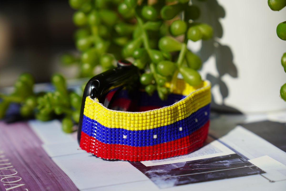 Venezuela Flag Seed Bead Watch Band Compatible with Apple Watch