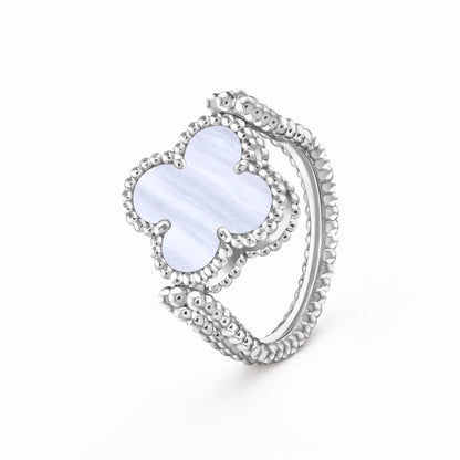 Alhambra Azure Clover Beaded Ring