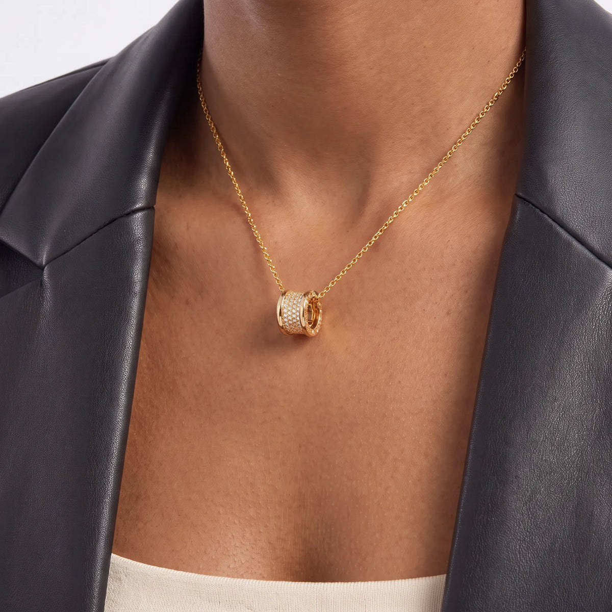 B.zero1 Pavé Spiral Pendant Necklace