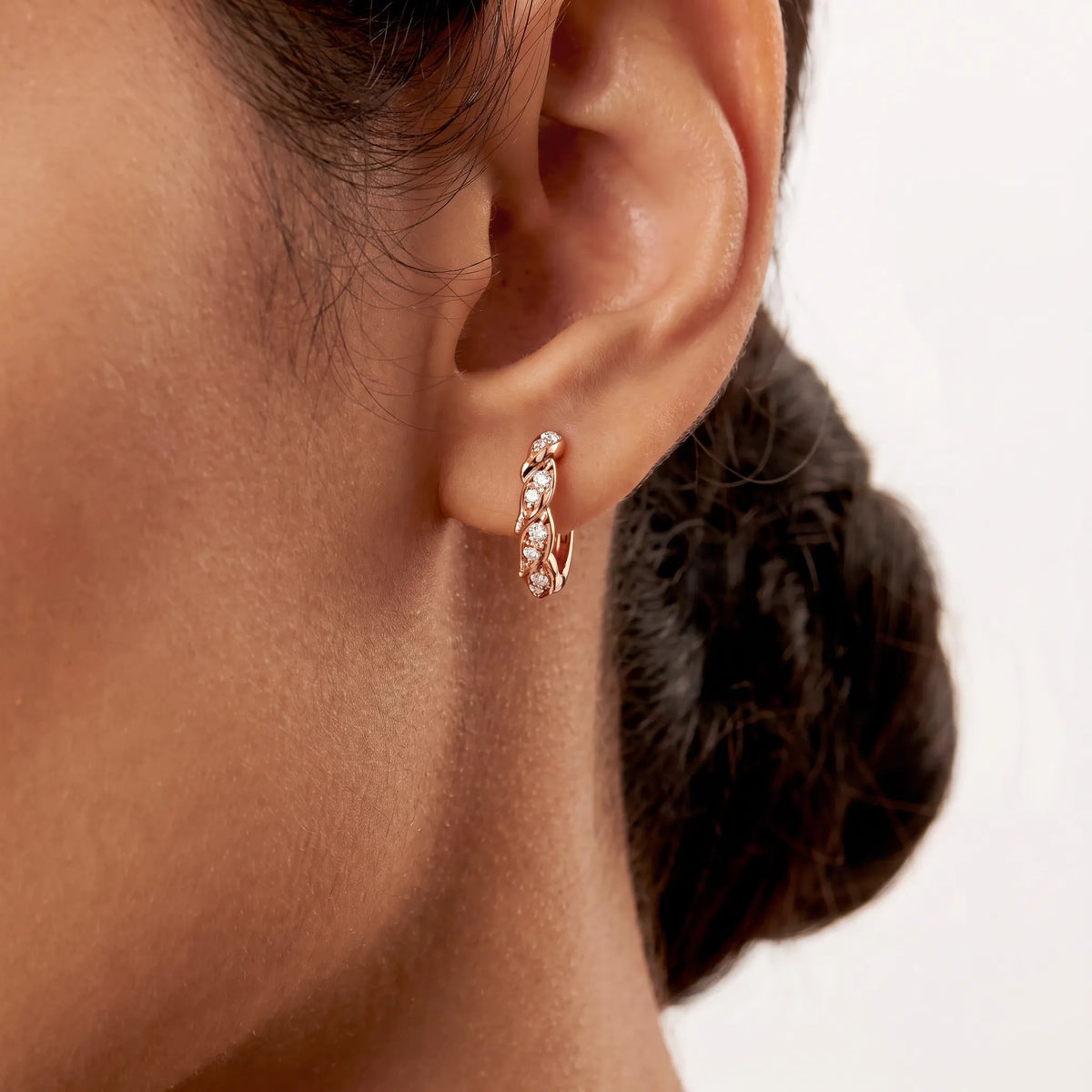 Bird Wings Pavé Hoop Earrings
