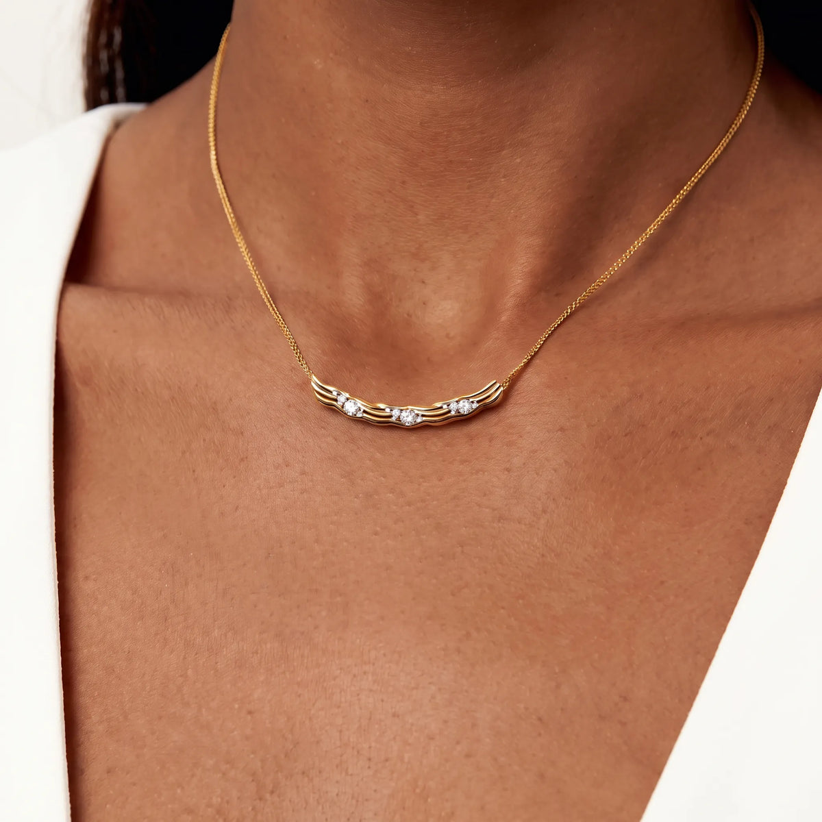 Bird Wings Pavé Necklace