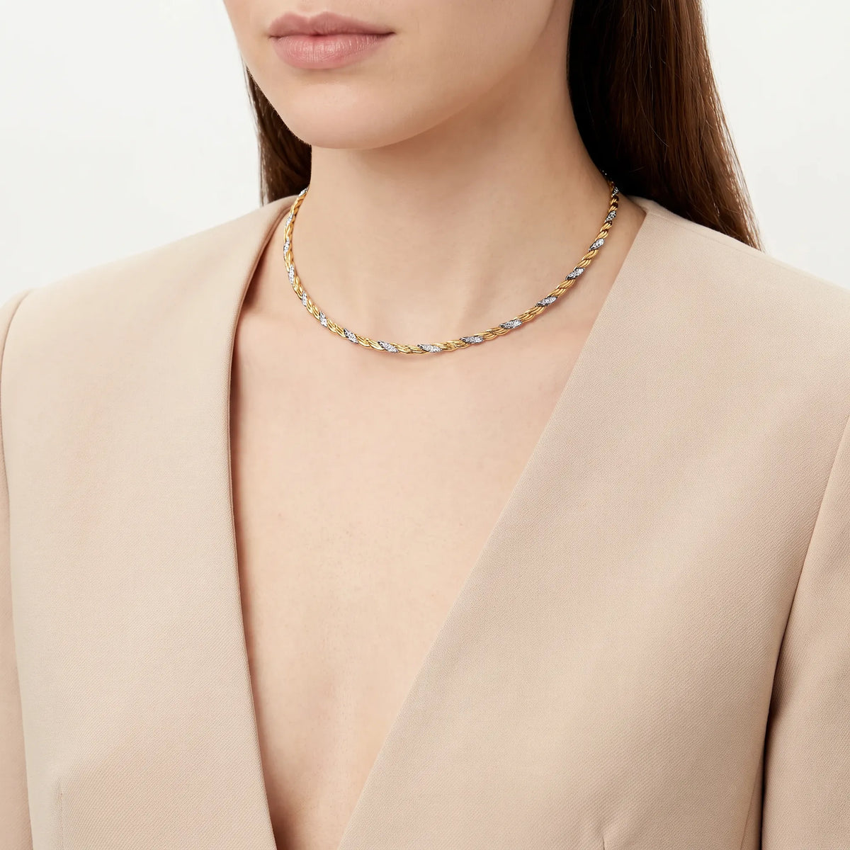 Bird Wings Two Tone Necklace