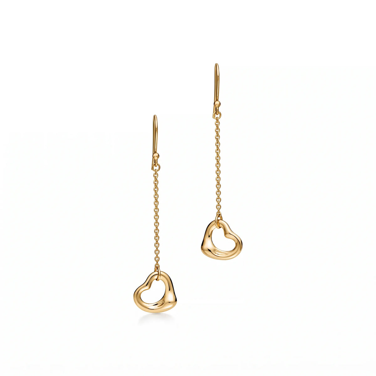 Elsa Peretti Open Heart Chain Drop Earrings