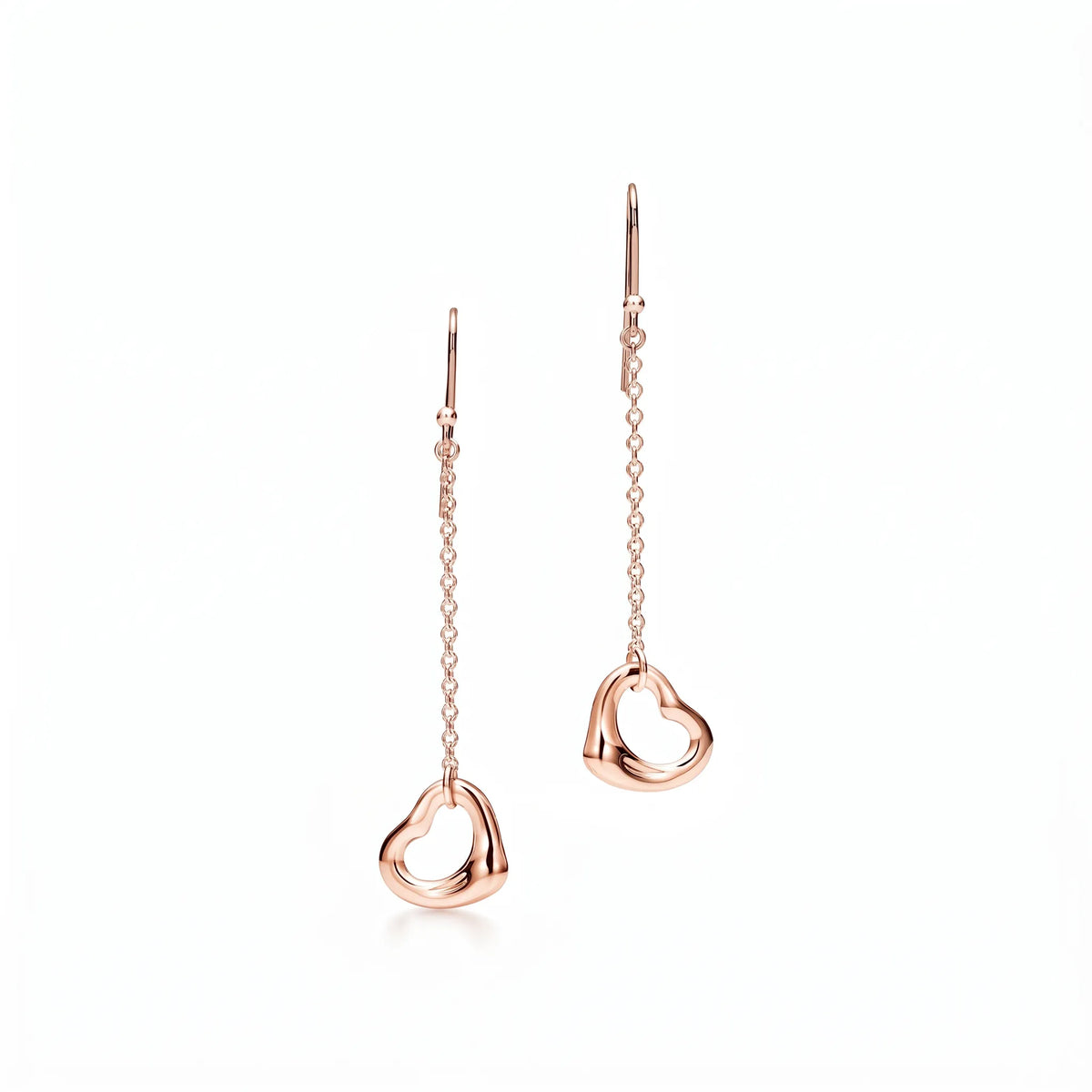 Elsa Peretti Open Heart Chain Drop Earrings