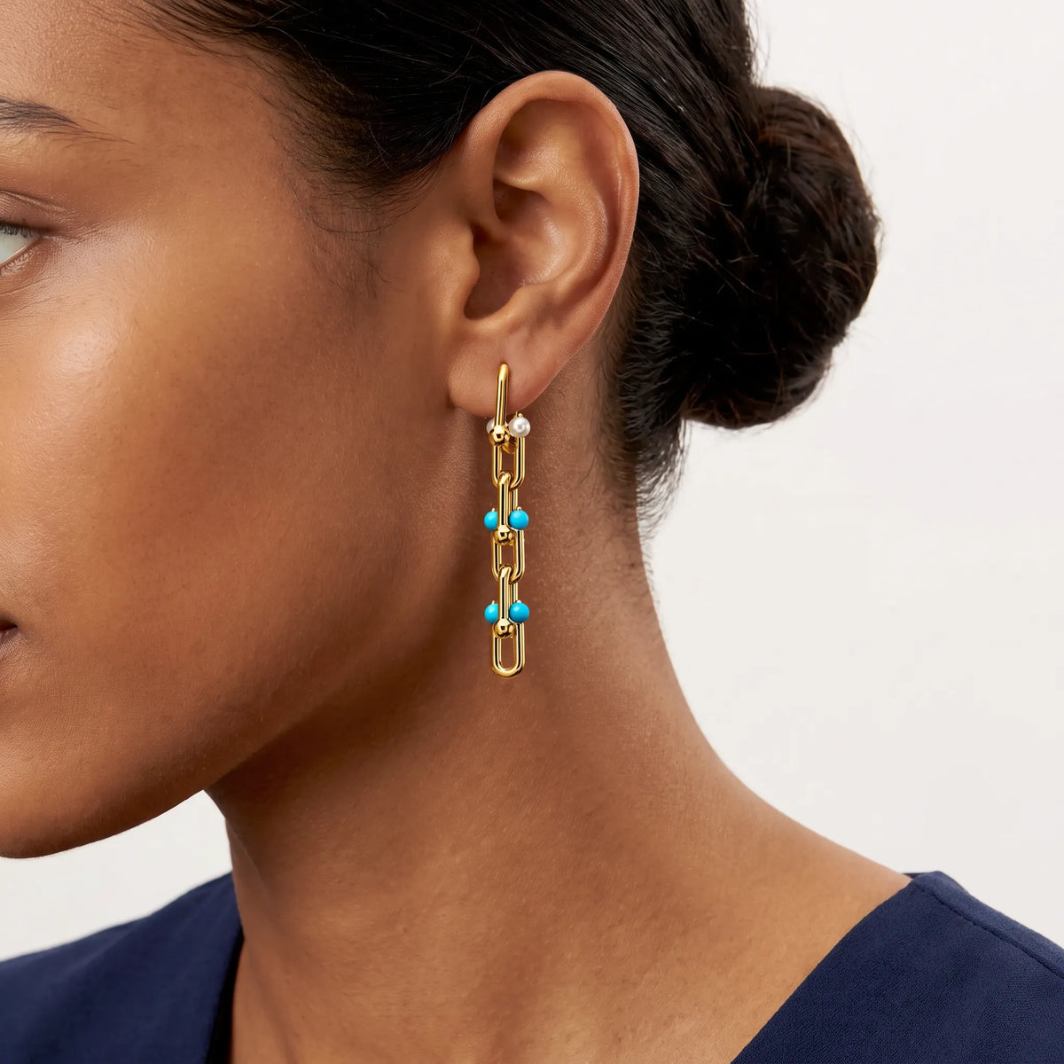 HardWear Pearl Turquoise Link Earrings
