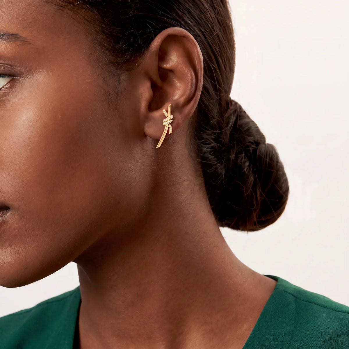 Knot Pavé Climber Earrings