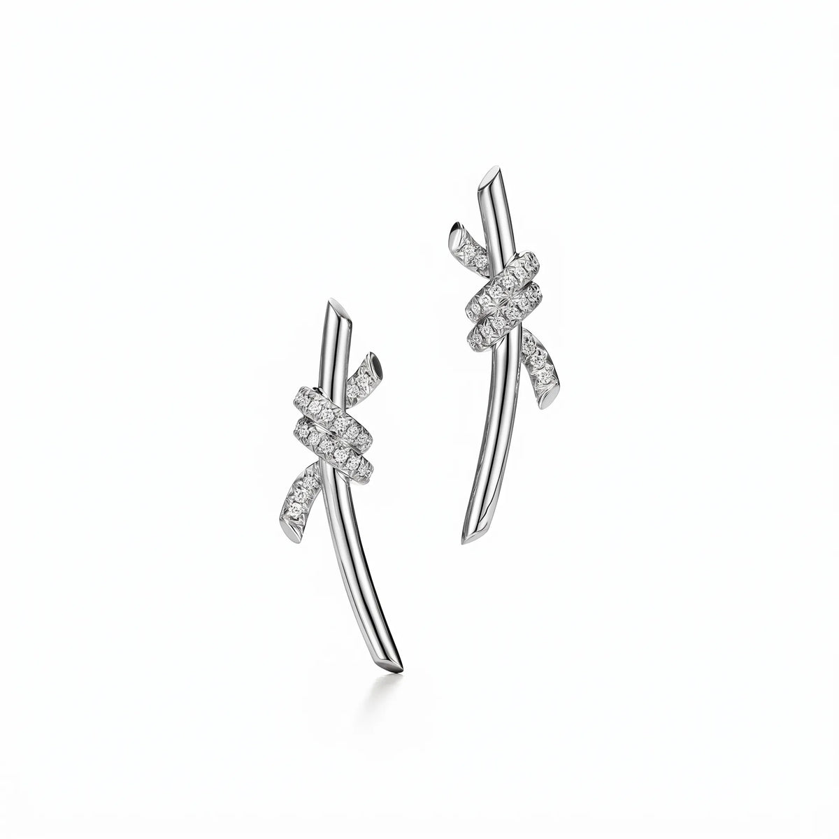 Knot Pavé Climber Earrings