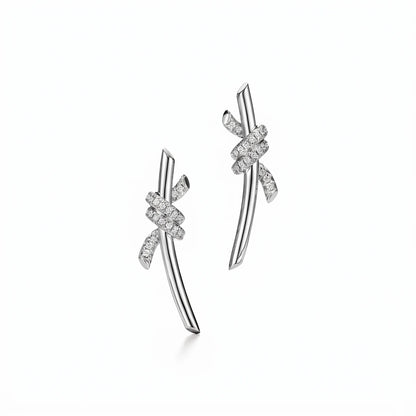 Knot Pavé Climber Earrings