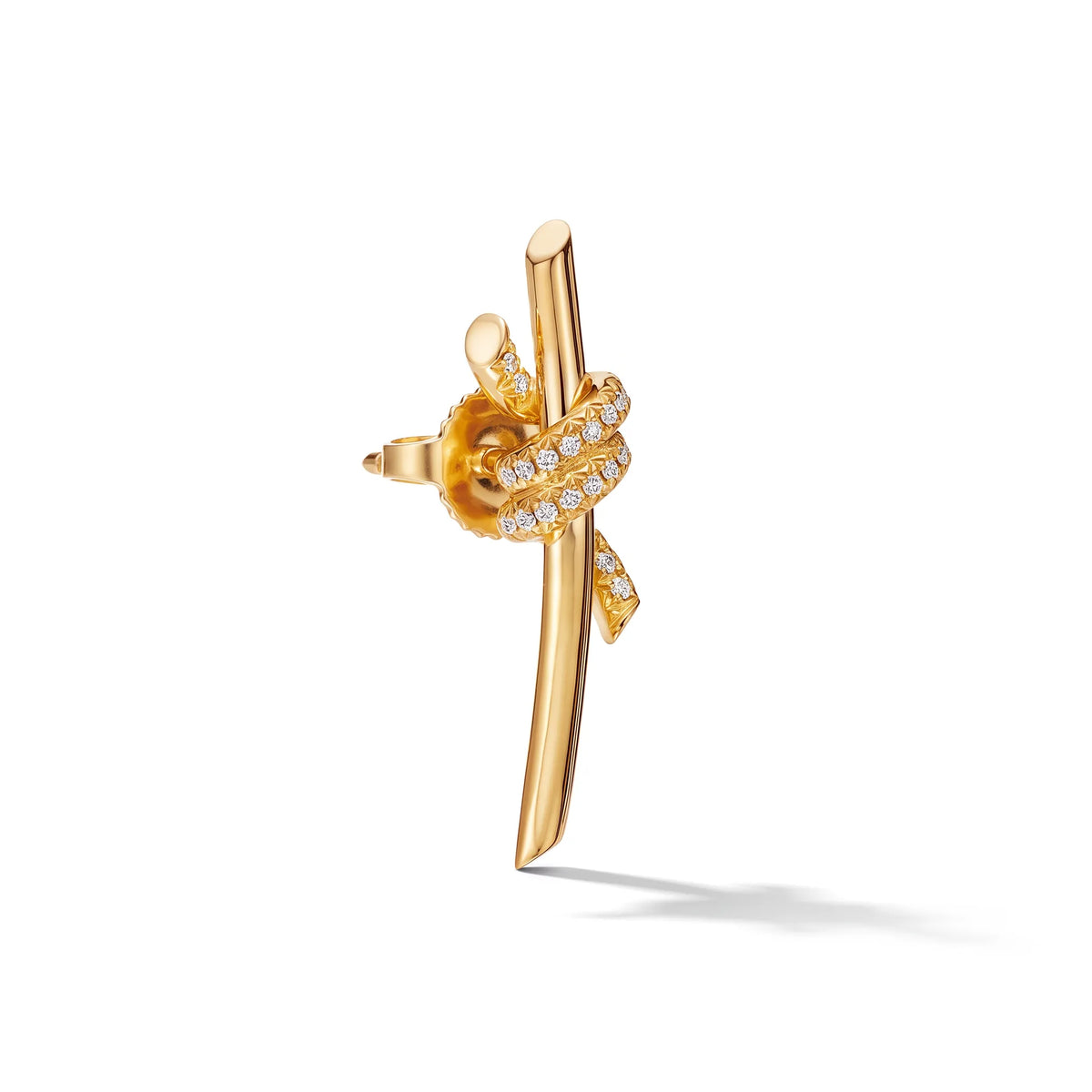 Knot Pavé Climber Earrings