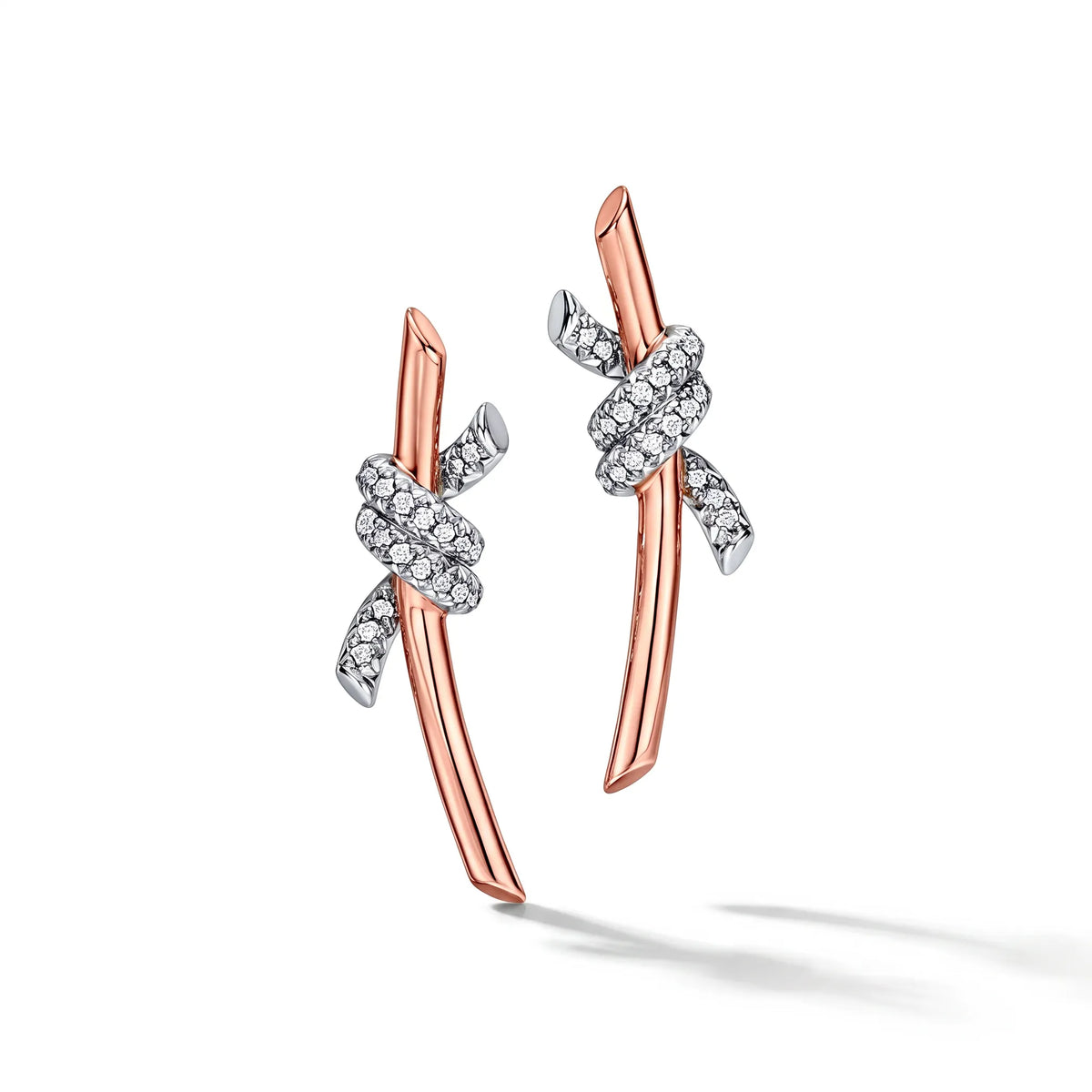 Knot Pavé Climber Earrings