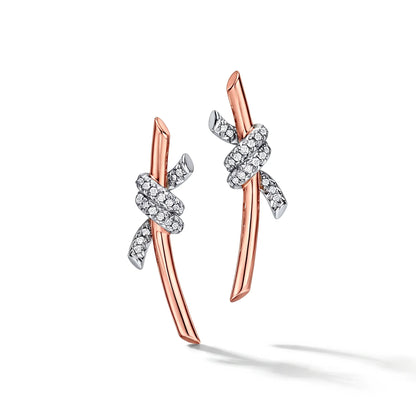 Knot Pavé Climber Earrings