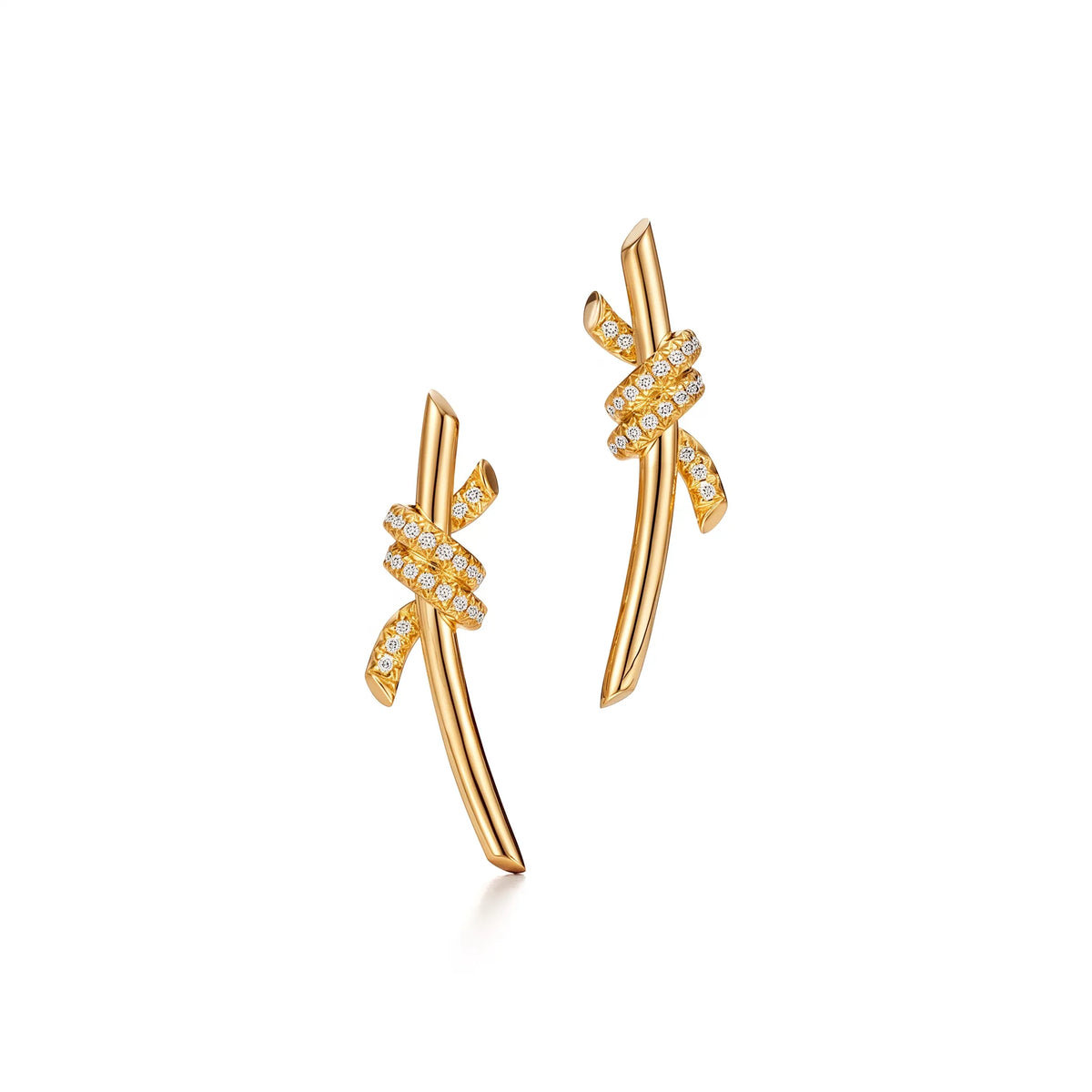 Knot Pavé Climber Earrings