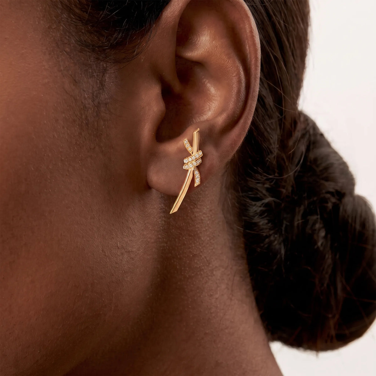 Knot Pavé Climber Earrings