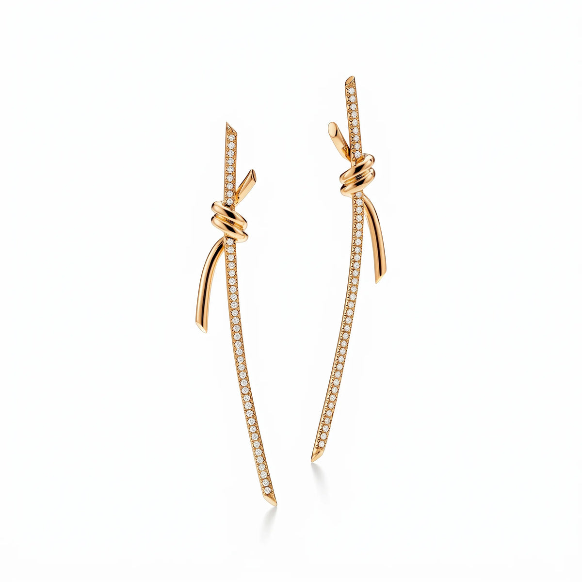 Knot Pavé Drop Earrings