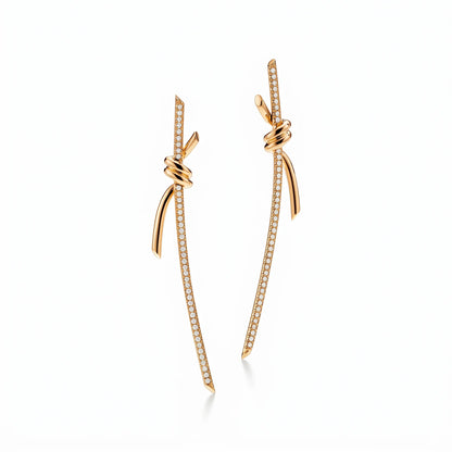 Knot Pavé Drop Earrings