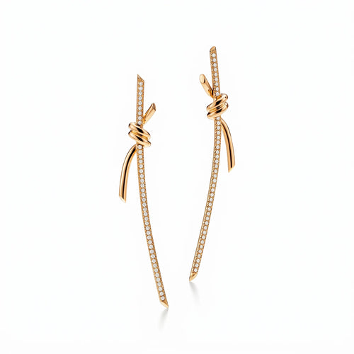 Knot Pavé Drop Earrings