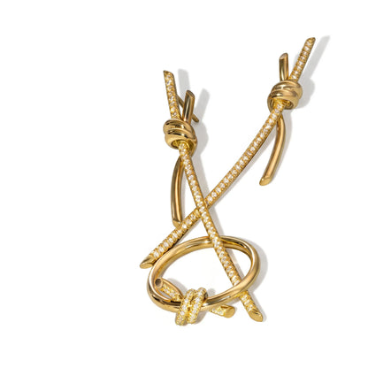 Knot Pavé Drop Earrings