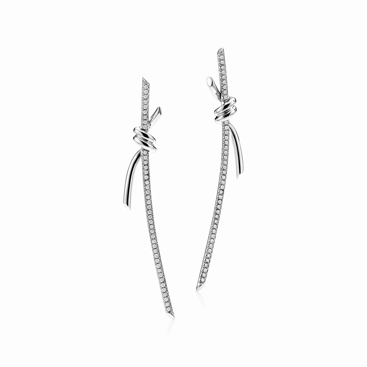 Knot Pavé Drop Earrings