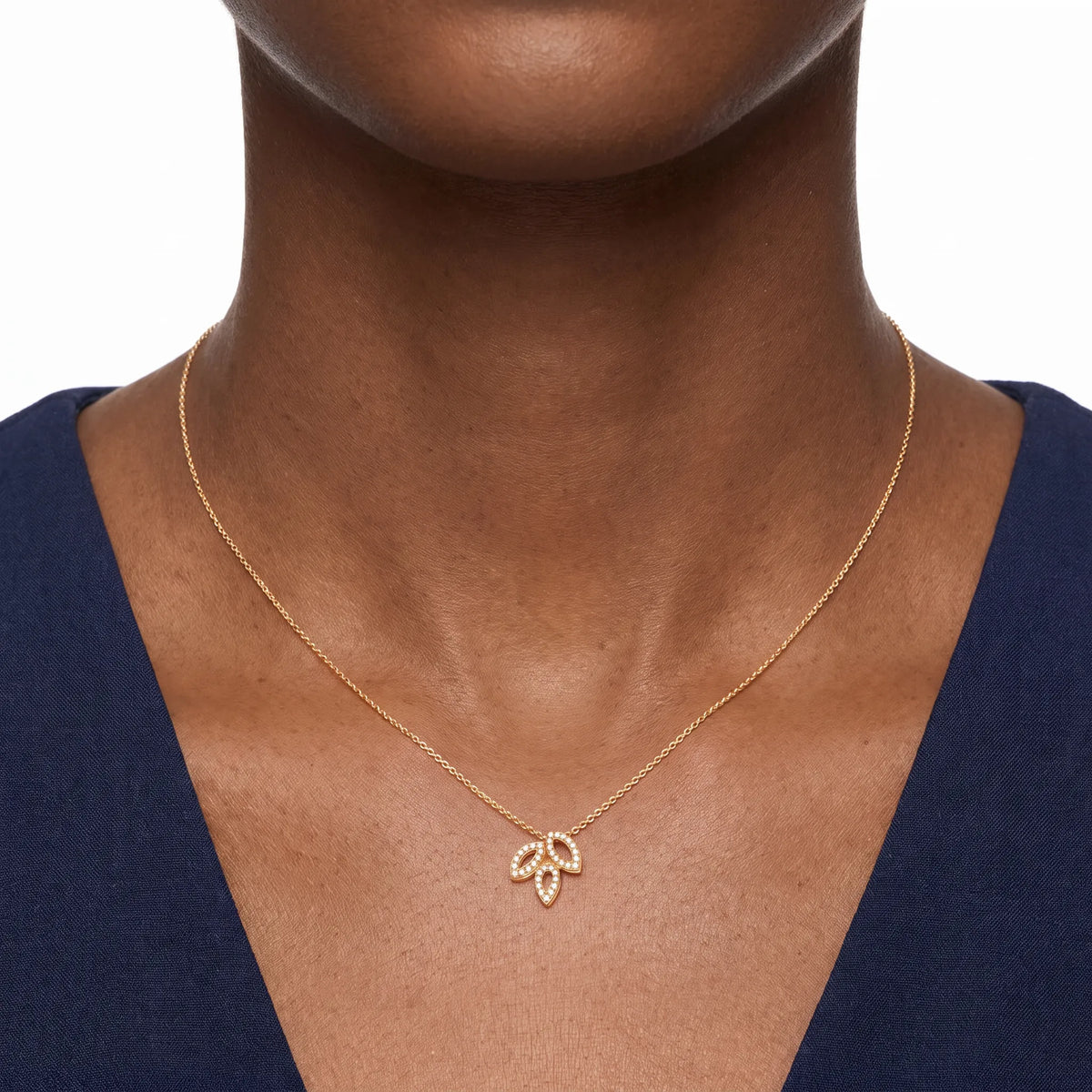 Lily Cluster Bloom Pendant Necklace