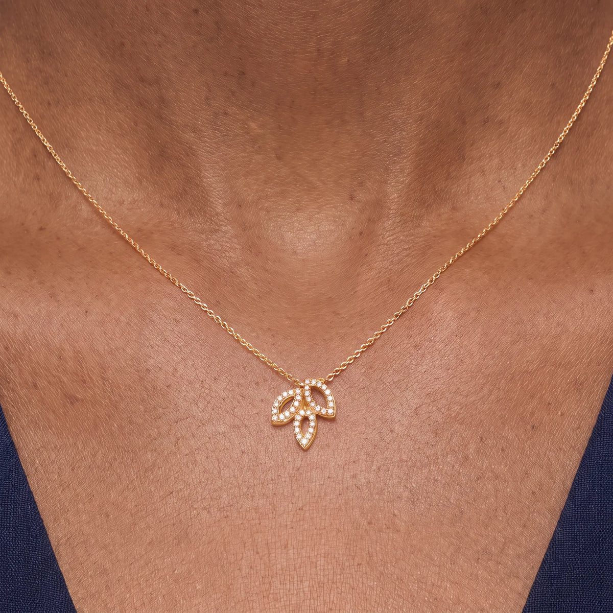 Lily Cluster Bloom Pendant Necklace