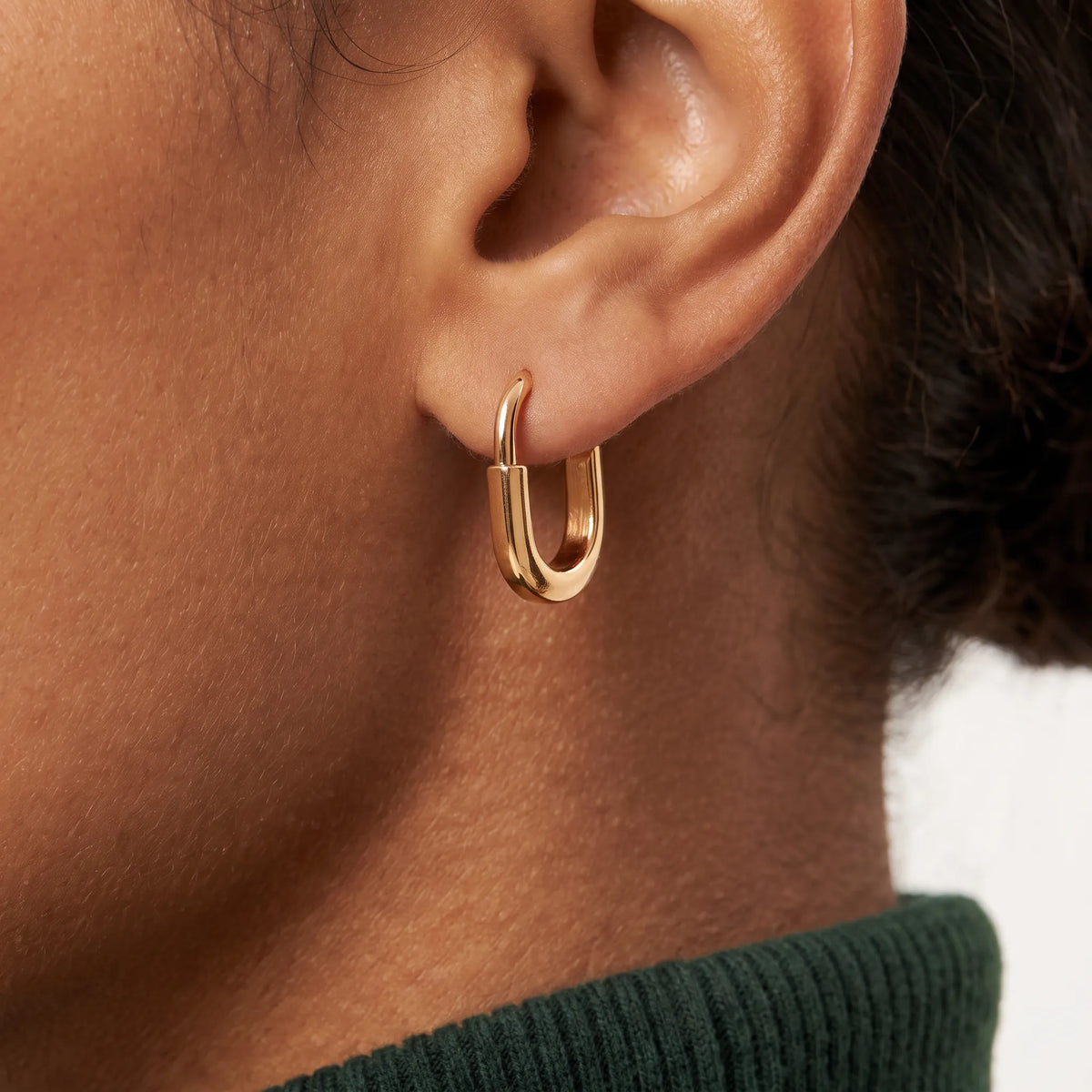 Lock Petite Oval Hoop Earrings