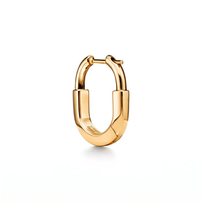 Lock Petite Oval Hoop Earrings