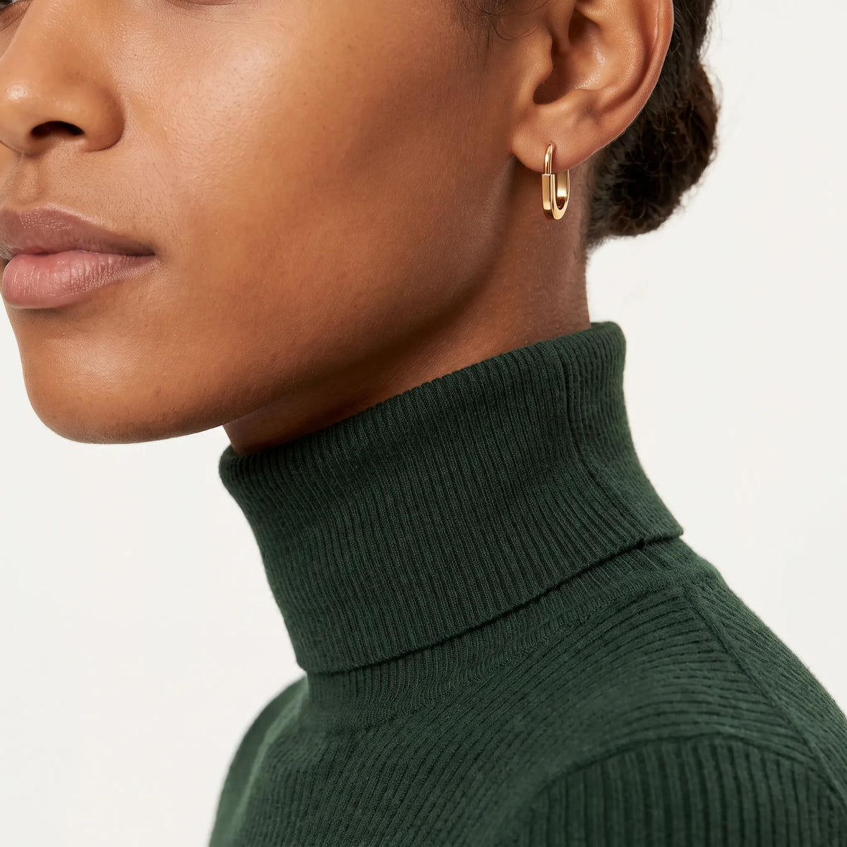 Lock Petite Oval Hoop Earrings