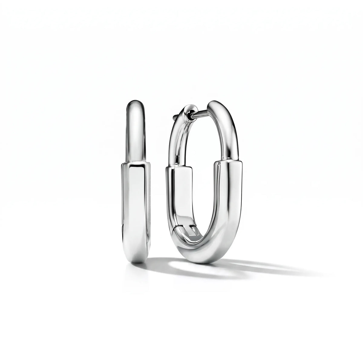 Lock Petite Oval Hoop Earrings