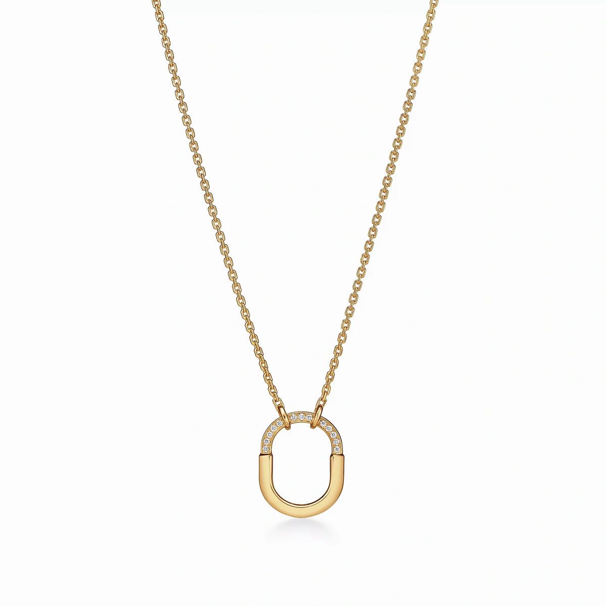 Lock Small Halo Pendant Necklace