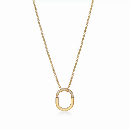 Lock Small Halo Pendant Necklace