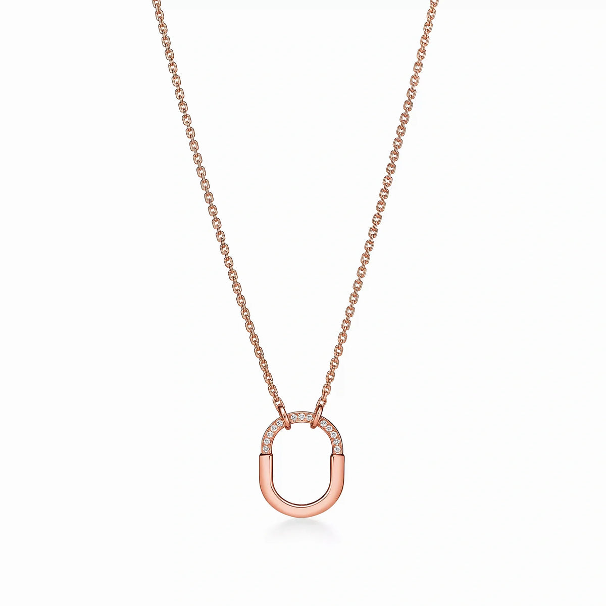 Lock Small Halo Pendant Necklace