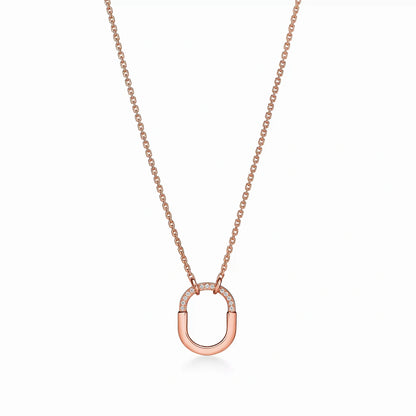 Lock Small Halo Pendant Necklace