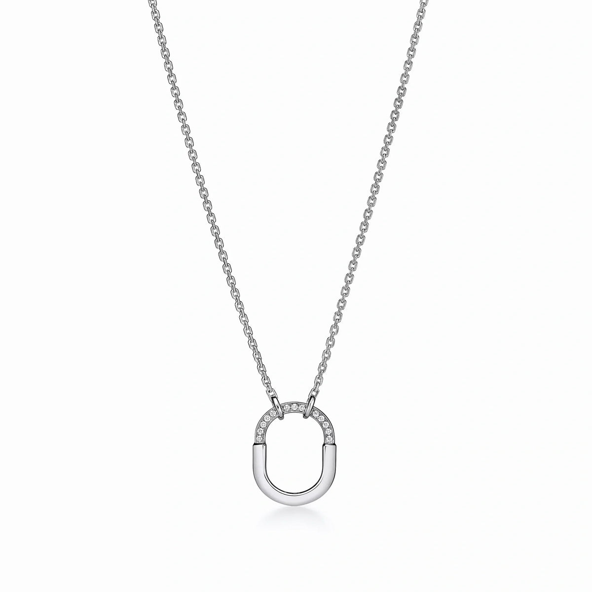 Lock Small Halo Pendant Necklace