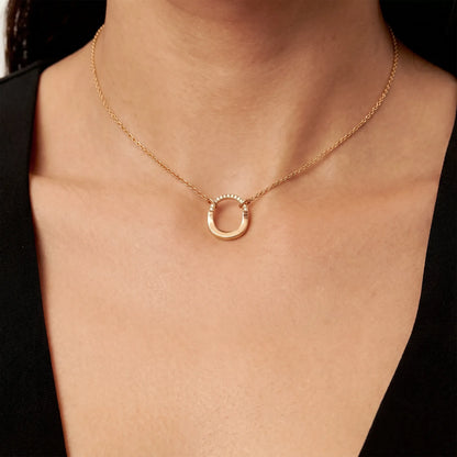 Lock Small Halo Pendant Necklace