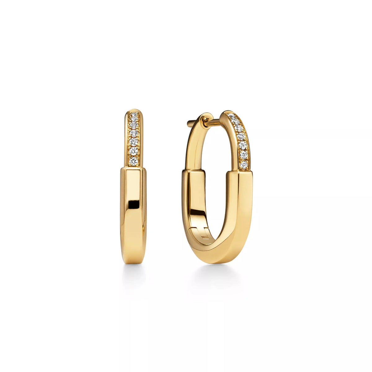 Lock Small Paved Hoop Earrings