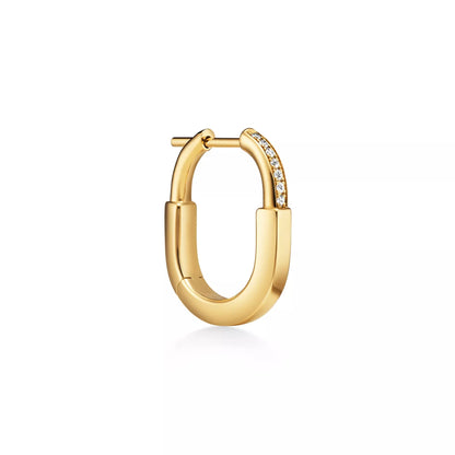 Lock Small Paved Hoop Earrings