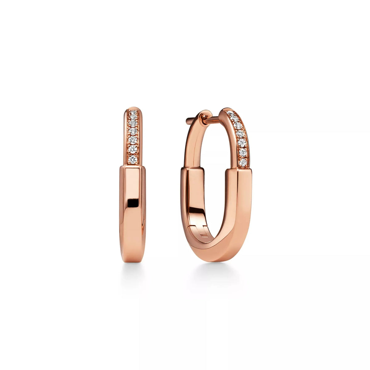 Lock Small Paved Hoop Earrings