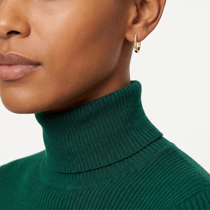 Lock Small Paved Hoop Earrings