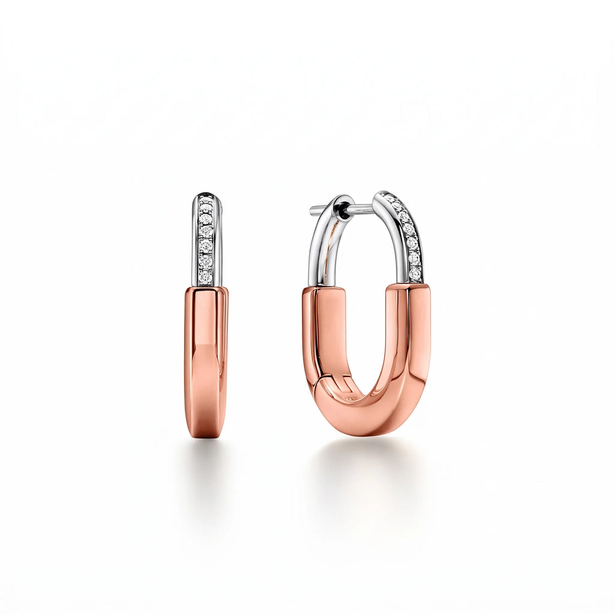 Lock Small Paved Hoop Earrings
