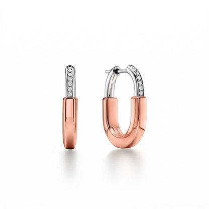 Lock Small Paved Hoop Earrings