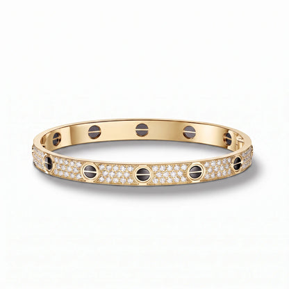 Love Ceramic Pavé Bangle Bracelet