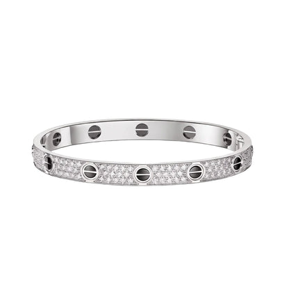 Love Ceramic Pavé Bangle Bracelet
