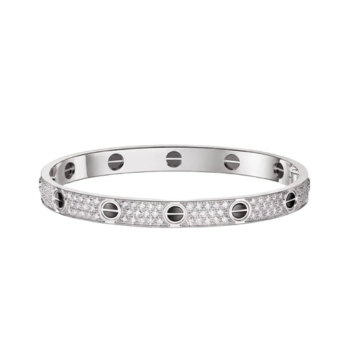 Love Ceramic Pavé Bangle Bracelet