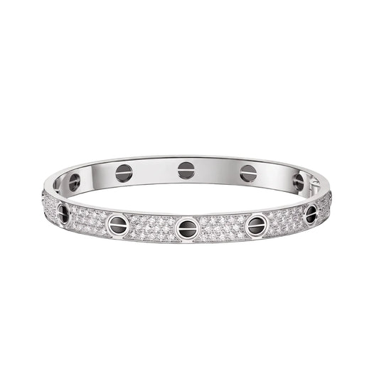 Love Ceramic Pavé Bangle Bracelet