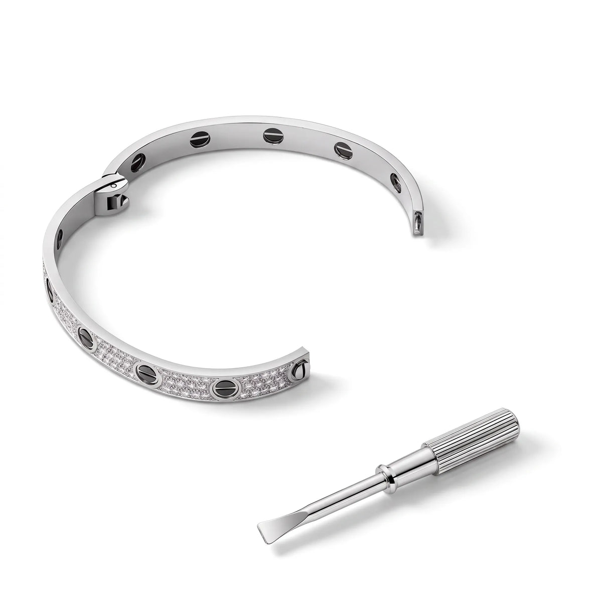 Love Ceramic Pavé Bangle Bracelet